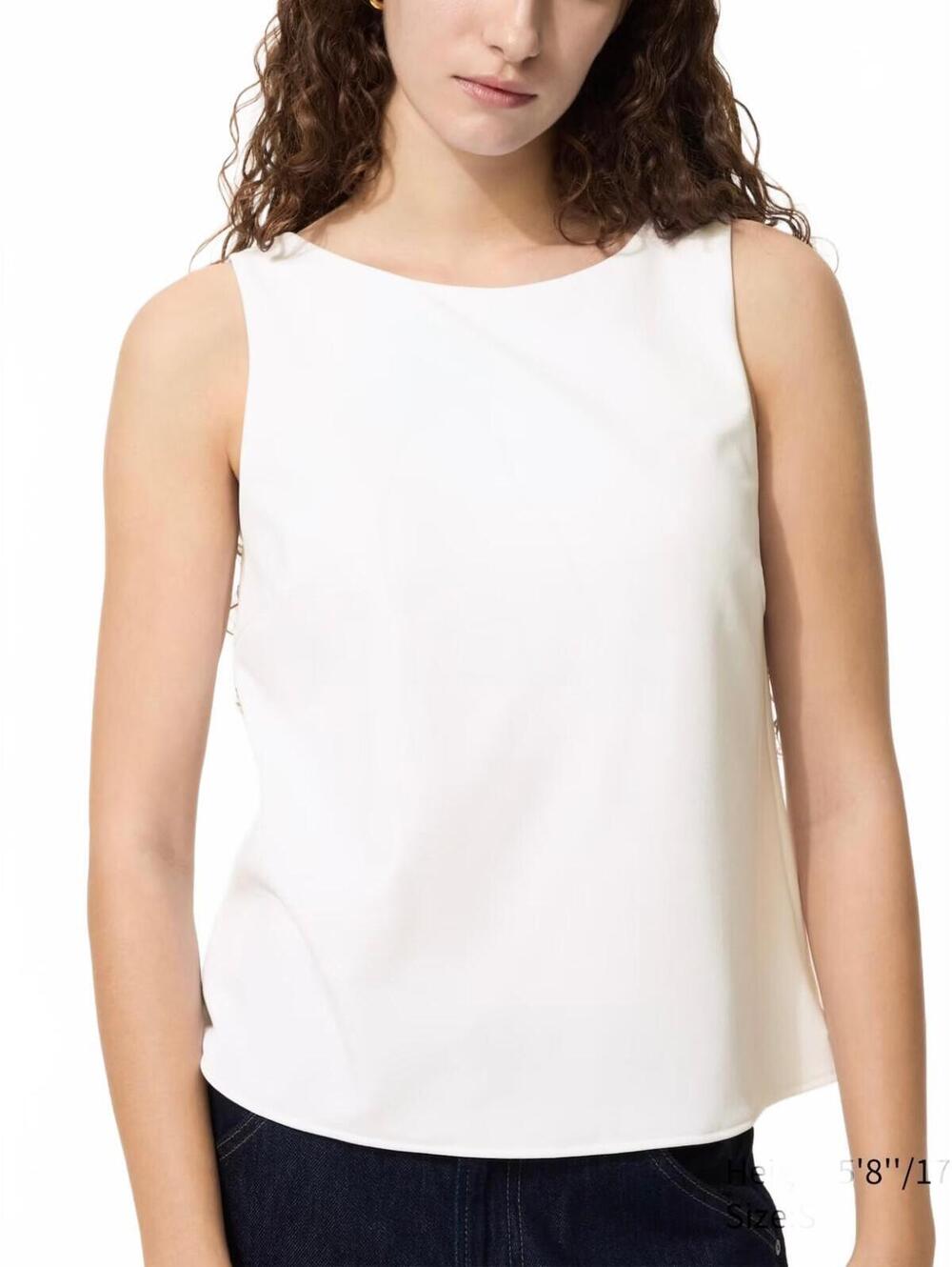Uniqlo Crepe Jersey Boat Neck Bra Top NWT White XS